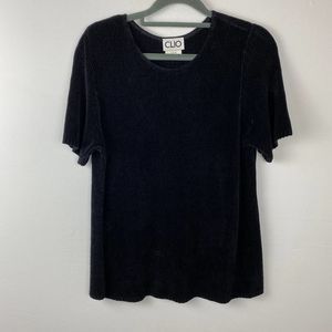Chio, Black short sleeve sweater, Size Sm.